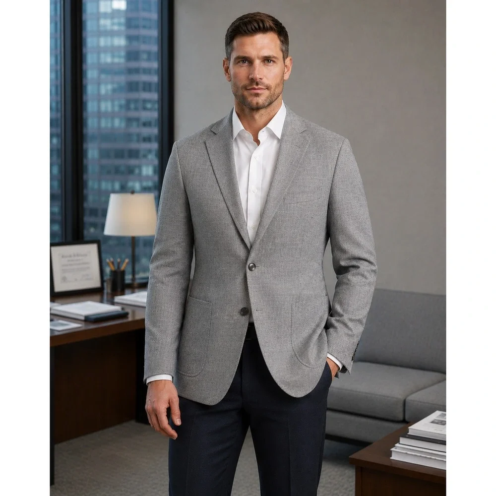 Brooks Brothers Vitale Barberis Canonico Gray Wool Blazer Sport Coat‎ 38R New